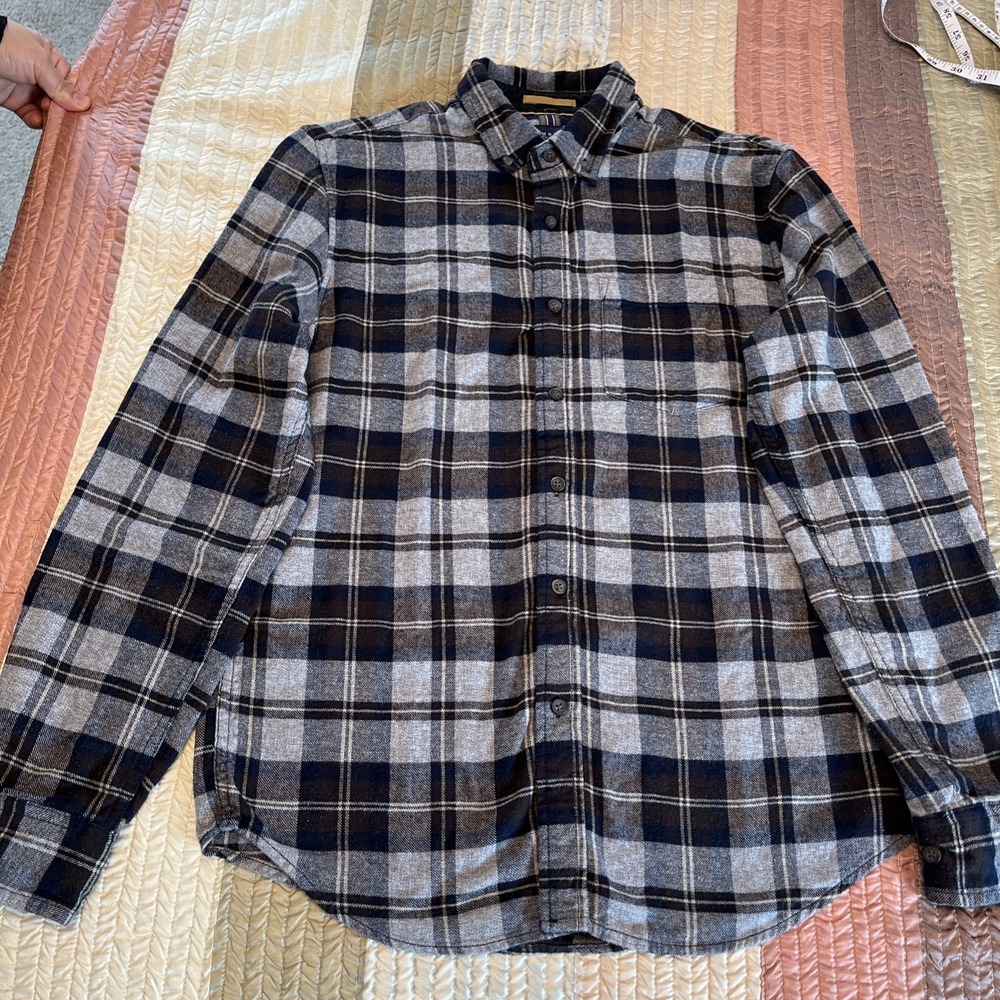 Denim & Flower Ricky Singh Blue Plaid Button Up Long Sleeve Shirt Mens Medium